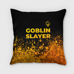 Подушка квадратная Goblin Slayer - gold gradient: символ сверху, цвет: 3D-принт