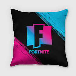 Подушка квадратная Fortnite - neon gradient, цвет: 3D-принт