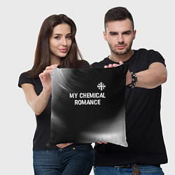 Подушка квадратная My Chemical Romance glitch на темном фоне: символ, цвет: 3D-принт — фото 2