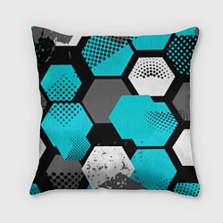 Подушка квадратная Шестиугольники абстрактный фон, цвет: 3D-принт