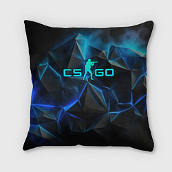 Подушка квадратная CSGO neon style logo, цвет: 3D-принт