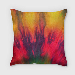 Подушка квадратная Огненный тай дай, цвет: 3D-принт
