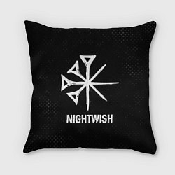 Подушка квадратная Nightwish glitch на темном фоне, цвет: 3D-принт