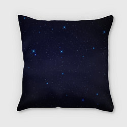 Подушка квадратная Тёмный космос и синие звёзды, цвет: 3D-принт