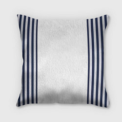 Подушка квадратная Синие вертикальные полосы по бокам, цвет: 3D-принт