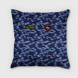 Подушка квадратная Камуфляж охрана - Артём, цвет: 3D-принт