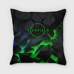 Подушка квадратная Stafield logo green fire, цвет: 3D-принт