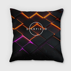 Подушка квадратная Starfield logo orange abstract, цвет: 3D-принт