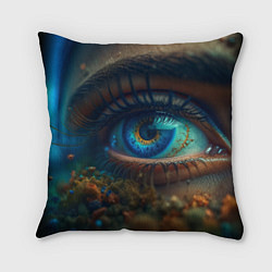 Подушка квадратная Неоновый глаз, цвет: 3D-принт
