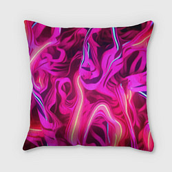 Подушка квадратная Pink neon abstract