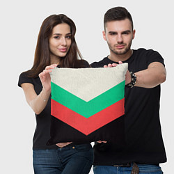 Подушка квадратная Ломаные линии красно-зелёный, цвет: 3D-принт — фото 2