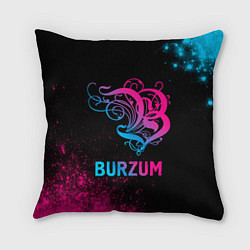 Подушка квадратная Burzum - neon gradient, цвет: 3D-принт