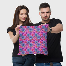 Подушка квадратная Цветочный паттерн из гербер, цвет: 3D-принт — фото 2