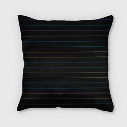 Подушка квадратная Разноцветные полосы на чёрном, цвет: 3D-принт