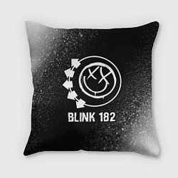 Подушка квадратная Blink 182 glitch на темном фоне, цвет: 3D-принт
