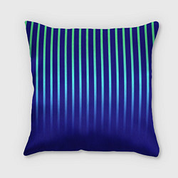 Подушка квадратная Полосатый сине-зелёный градиент, цвет: 3D-принт