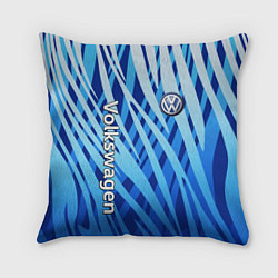 Подушка квадратная Volkswagen - синий камуфляж, цвет: 3D-принт
