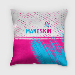 Подушка квадратная Maneskin neon gradient style: символ сверху, цвет: 3D-принт