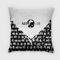 Подушка квадратная Евангелион логотип Nerv anime, цвет: 3D-принт