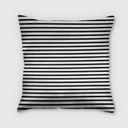 Подушка квадратная Белый в чёрную полоску, цвет: 3D-принт