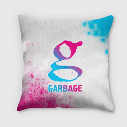 Подушка квадратная Garbage neon gradient style, цвет: 3D-принт