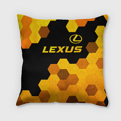 Подушка квадратная Lexus - gold gradient: символ сверху, цвет: 3D-принт