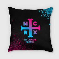 Подушка квадратная My Chemical Romance - neon gradient, цвет: 3D-принт