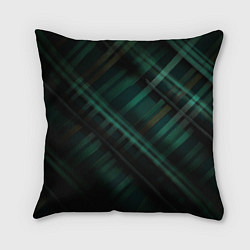 Подушка квадратная Тёмно-зелёная шотландская клетка, цвет: 3D-принт