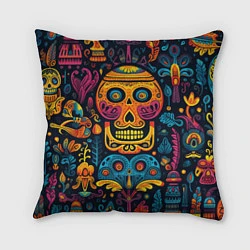 Подушка квадратная Узор в мексиканском стиле, цвет: 3D-принт