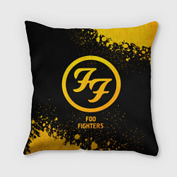 Подушка квадратная Foo Fighters - gold gradient, цвет: 3D-принт