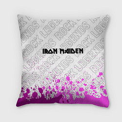 Подушка квадратная Iron Maiden rock legends посередине, цвет: 3D-принт