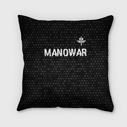 Подушка квадратная Manowar glitch на темном фоне посередине, цвет: 3D-принт
