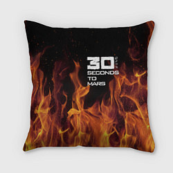 Подушка квадратная Thirty Seconds to Mars fire, цвет: 3D-принт