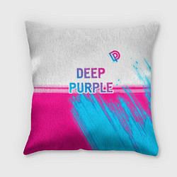 Подушка квадратная Deep Purple neon gradient style посередине