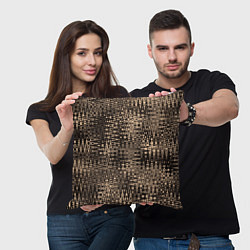 Подушка квадратная Абстракция коричневый, цвет: 3D-принт — фото 2