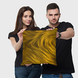 Подушка квадратная Текстура желтой шерсти, цвет: 3D-принт — фото 2