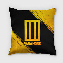 Подушка квадратная Paramore - gold gradient, цвет: 3D-принт