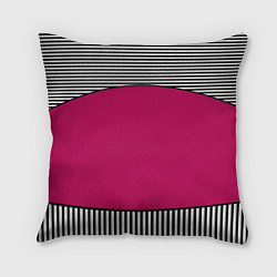 Подушка квадратная Узор из красного и черно-белых полос, цвет: 3D-принт
