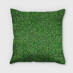 Подушка квадратная Чёрные и зелёные мазки