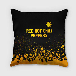 Подушка квадратная Red Hot Chili Peppers - gold gradient посередине