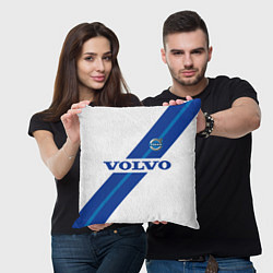 Подушка квадратная Volvo - white and blue, цвет: 3D-принт — фото 2