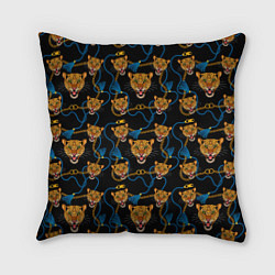 Подушка квадратная Золотая цепь с леопардами, цвет: 3D-принт