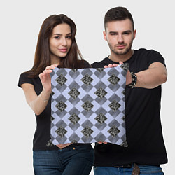 Подушка квадратная Ромб пятнистый, цвет: 3D-принт — фото 2