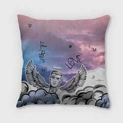Подушка квадратная Lil Peep ангел рисунок, цвет: 3D-принт