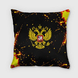 Подушка квадратная СССР жёлтые краски, цвет: 3D-принт