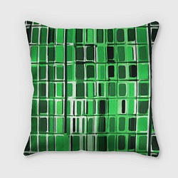 Подушка квадратная Зелёные прямоугольники, цвет: 3D-принт