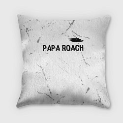 Подушка квадратная Papa Roach glitch на светлом фоне посередине