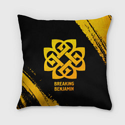 Подушка квадратная Breaking Benjamin - gold gradient, цвет: 3D-принт