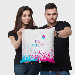 Подушка квадратная The Killers neon gradient style посередине, цвет: 3D-принт — фото 2