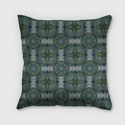 Подушка квадратная Малахитовый индейский орнамент, цвет: 3D-принт